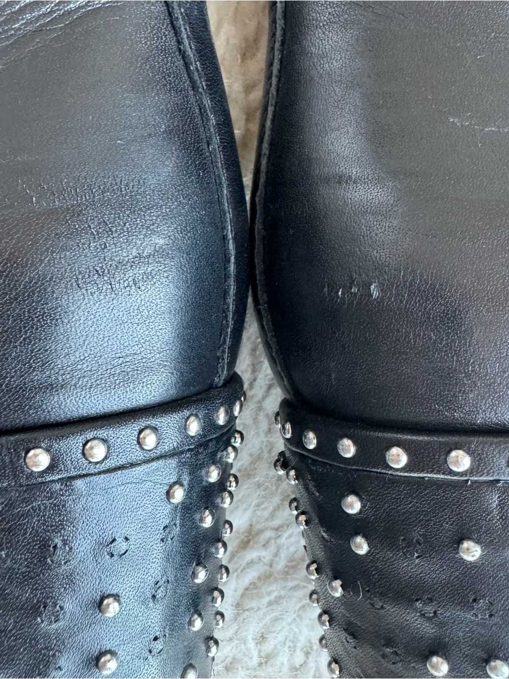 Dolce Vita | Women’s Studded Western Ankle Boots Black Faux Leather - Picture 5 of 7